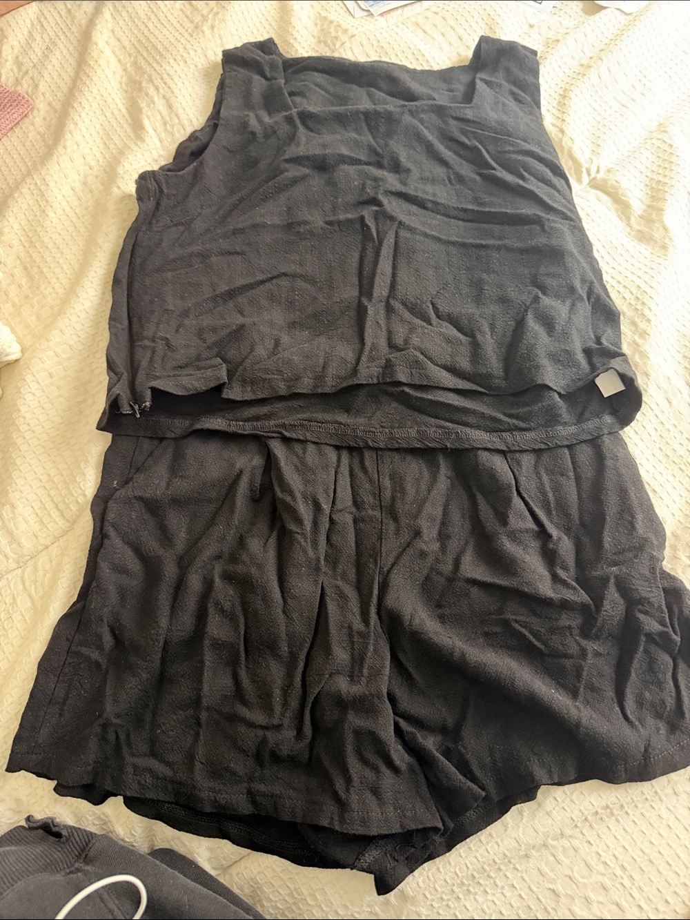 Amazon Black Two-Piece Textured Skirt Set